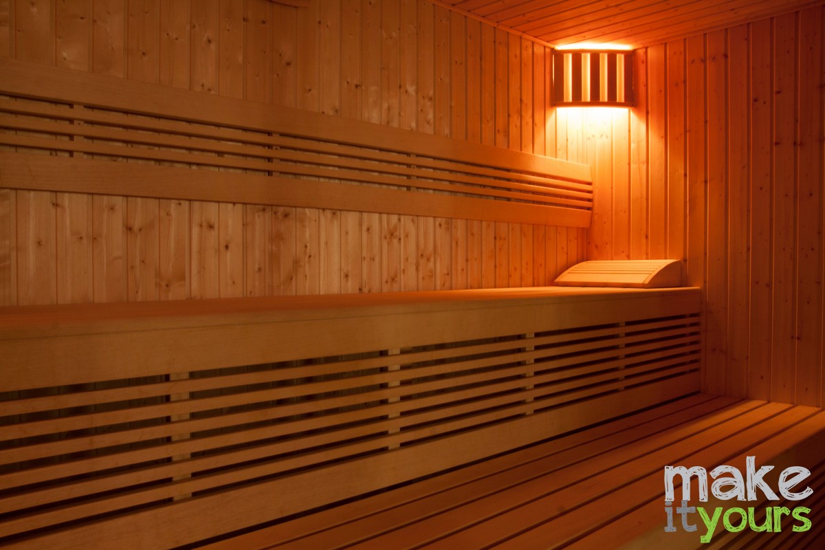 sauna w akademiku LivinnX zaprojektowana przez pracownię Make It yours z Krakowa
