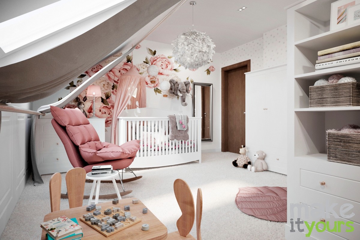 Projekt pokoju dla dziecka autorstwa biura projektowania wnętrz Make It Yours z Krakowa