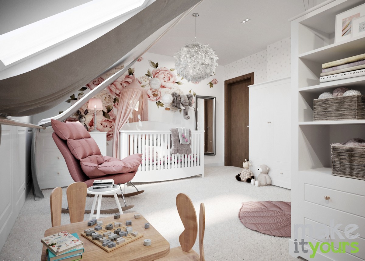Projekt pokoju dla dziecka autorstwa biura projektowania wnętrz Make It Yours z Krakowa